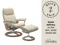 SMALL CONSUL RECLINER CHAIR & STOOL SIGNATURE BASE