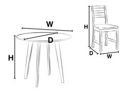 BOWIE DINING TABLE & 4 KNOX CHAIRS IN BLOSSOM