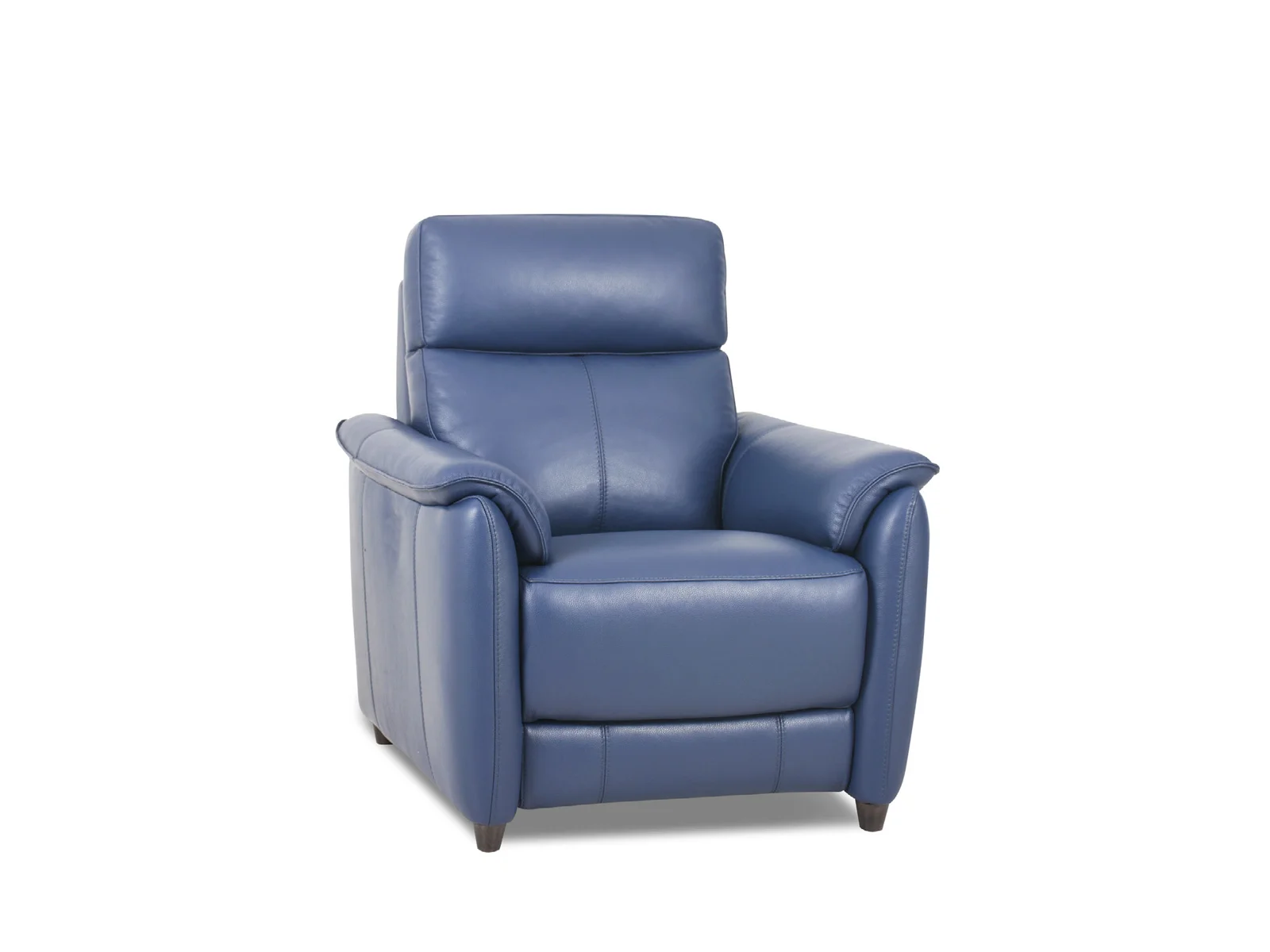 Dark blue deals leather recliner chair